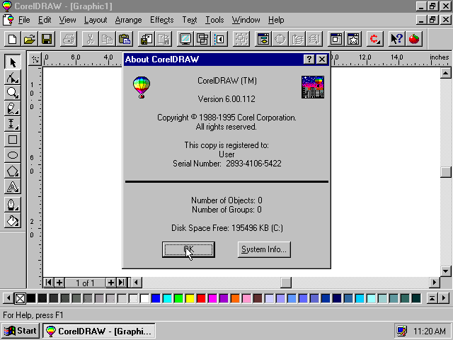 CorelDRAW 6 - About